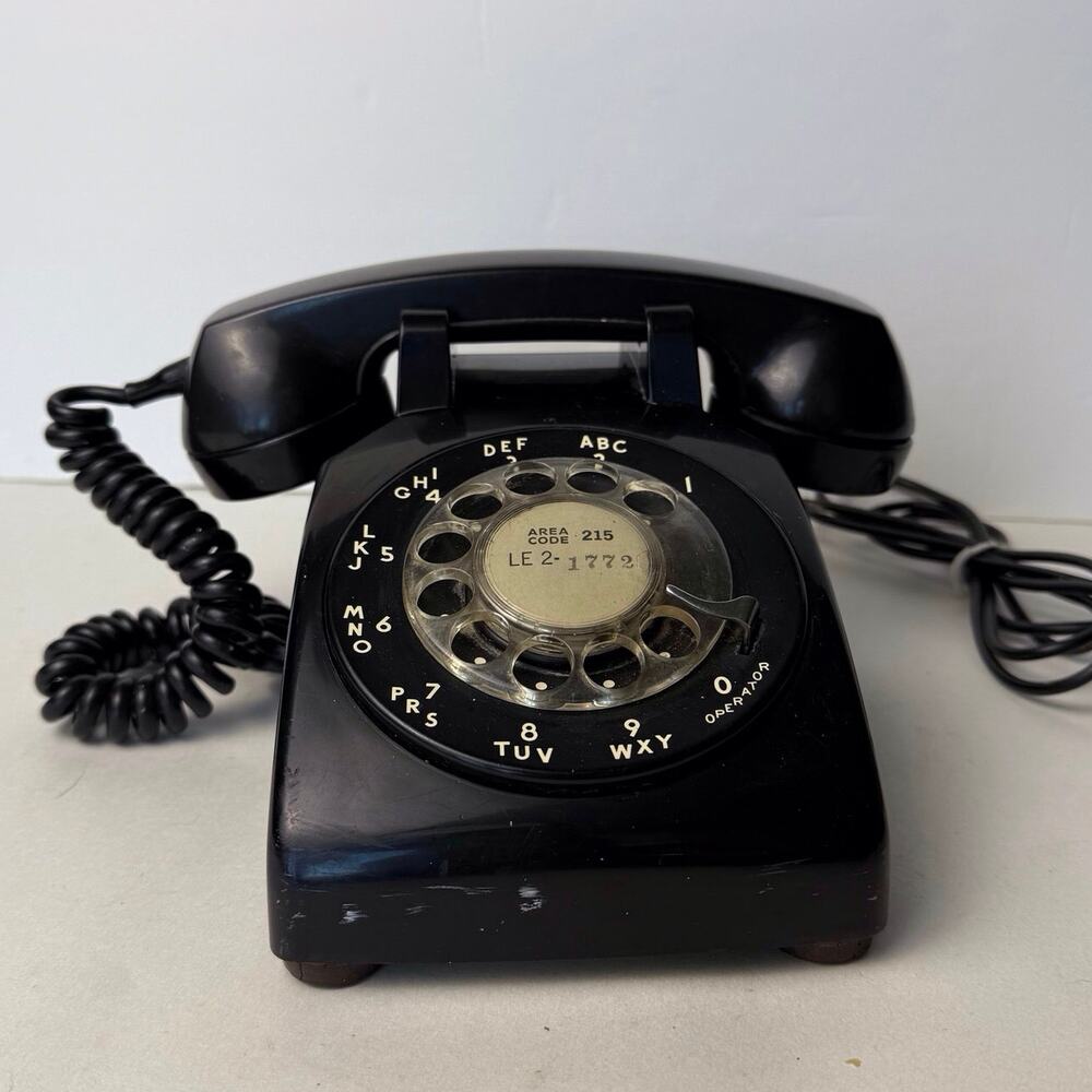 Vintage 1960 Western Electric C/D 500 Bell System Black Rotary Phone G1 Handset